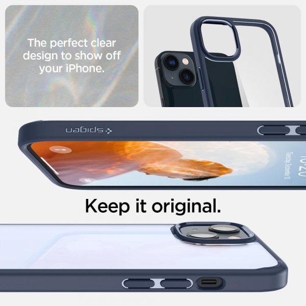 Spigen iPhone 14 Plus Deksel Crystal Hybrid Navy Blue