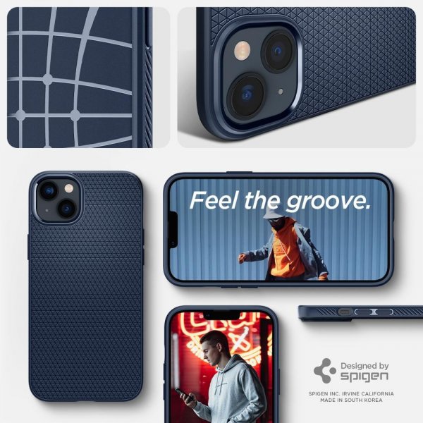 Spigen iPhone 14 Plus Deksel Liquid Air Navy Blue