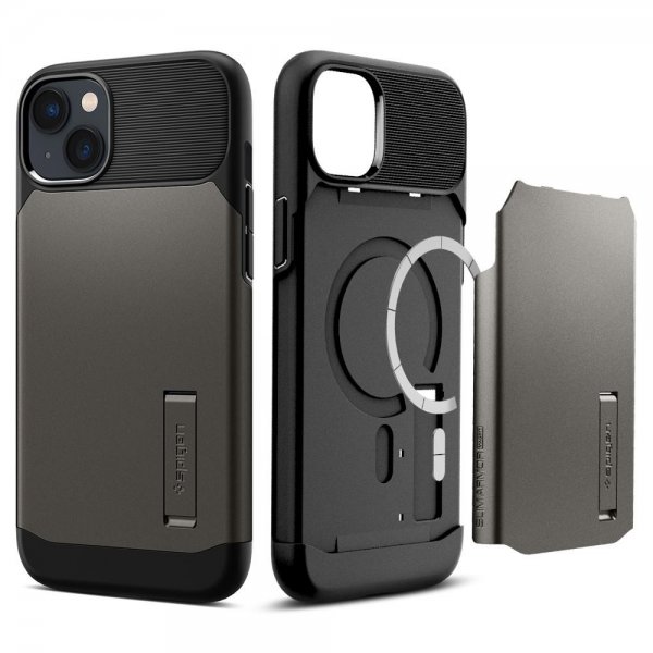 Spigen iPhone 14 Plus Deksel Slim Armor MagFit Gunmetal