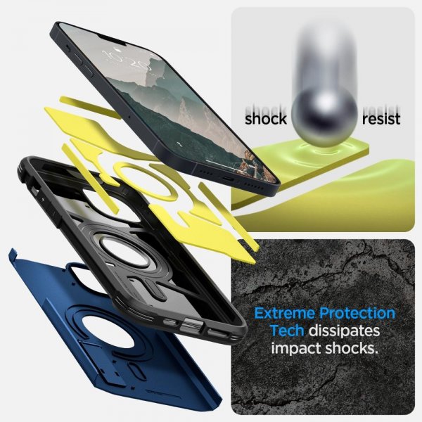 Spigen iPhone 14 Plus Deksel Tough Armor MagFit Navy Blue
