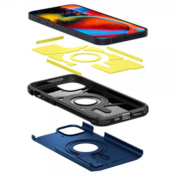 Spigen iPhone 14 Plus Deksel Tough Armor MagFit Navy Blue