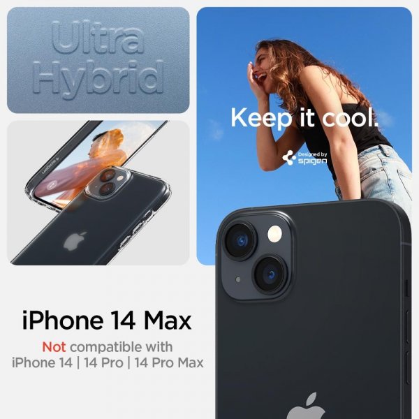 Spigen iPhone 14 Plus Deksel Ultra Hybrid Frost Clear