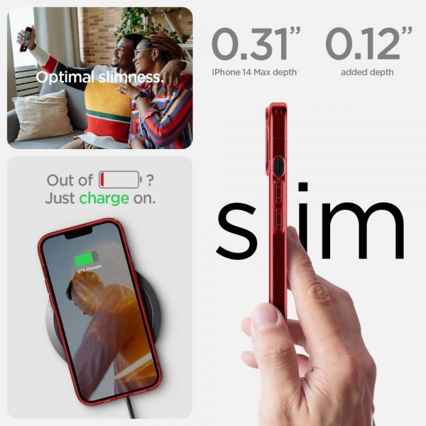 Spigen iPhone 14 Plus Deksel Ultra Hybrid Red Crystal
