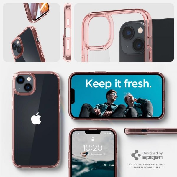 Spigen iPhone 14 Plus Deksel Ultra Hybrid Rose Crystal