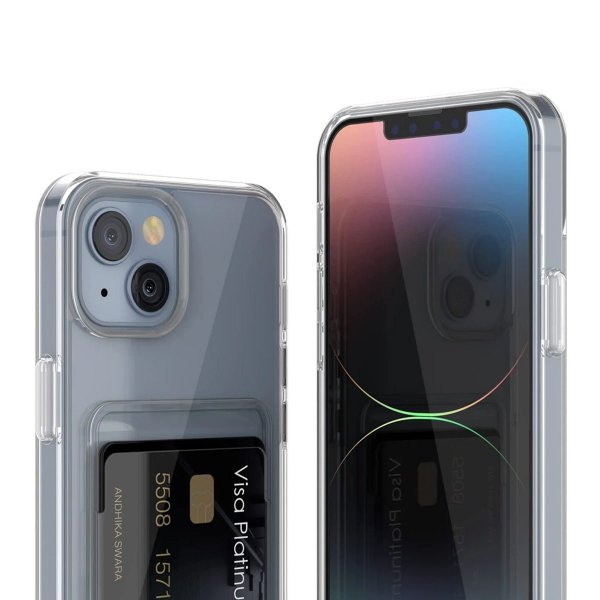 Rvelon iPhone 14 Deksel Kortholder Transparent