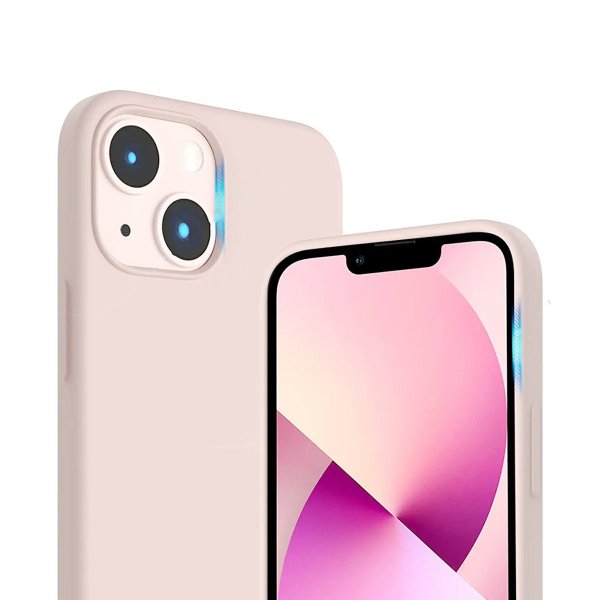 Rvelon iPhone 14 Deksel Silikon Sandrosa