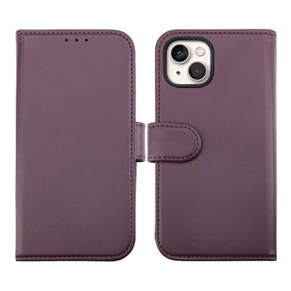 Rvelon iPhone 14 Etui Detachable Wallet Case Lilla