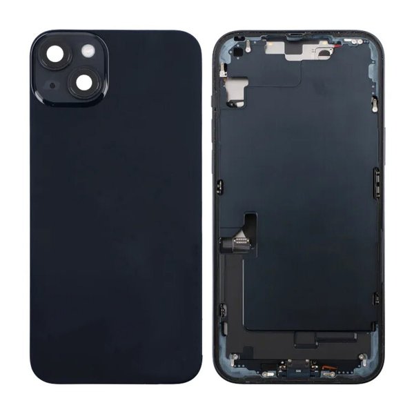 iPhone 14 Plus bakside med komplett ramme - svart