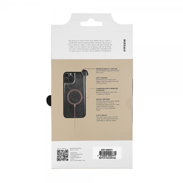 Buffalo iPhone 14 Plus Etui 2-in-1 Detachable Wallet Svart