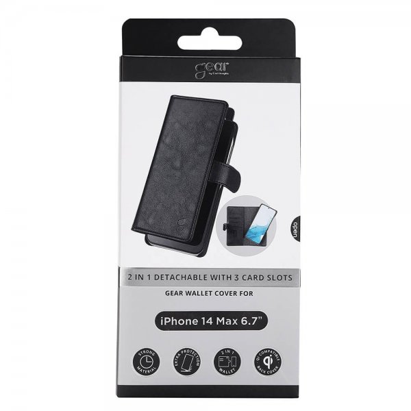Gear iPhone 14 Plus Etui 2-in-1 Detachable with 3 Card Slots Svart