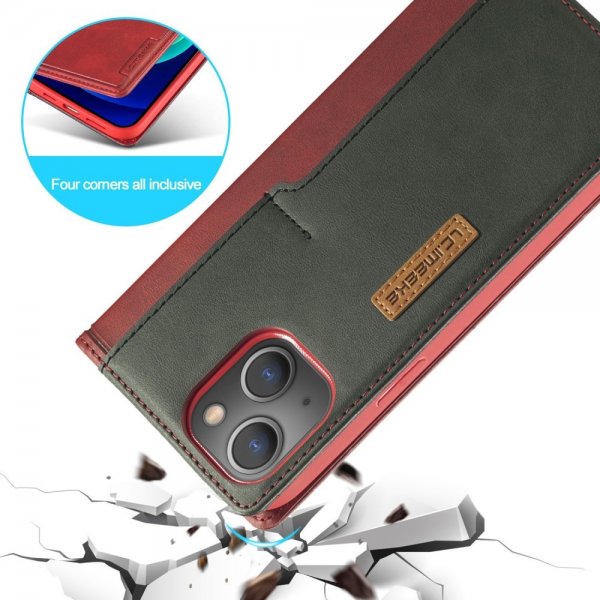 Lc.Imeeke iPhone 14 Plus Etui Kortlomme Utside Rød