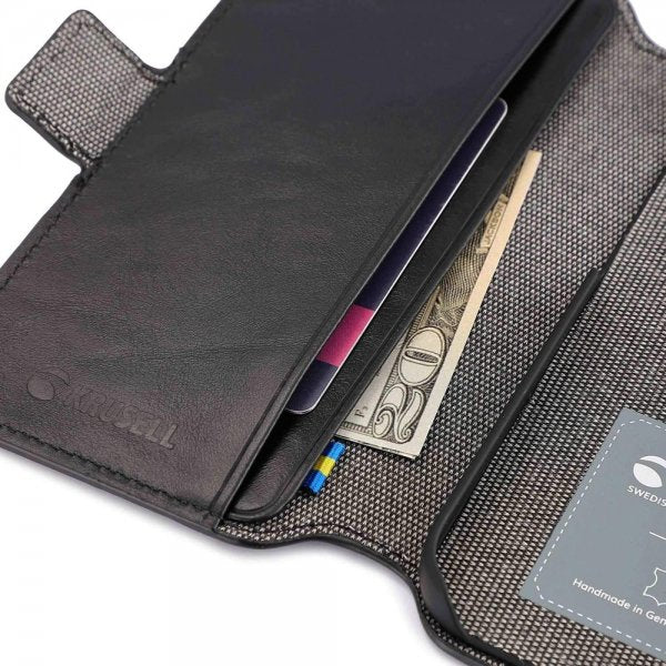 Krusell iPhone 14 Plus Etui Leather PhoneWallet Svart