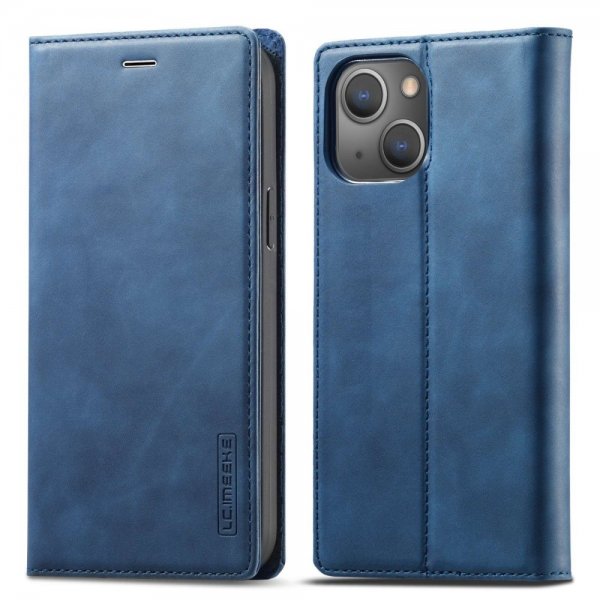 Lc.Imeeke iPhone 14 Plus Etui med Kortlomme flipp Blå