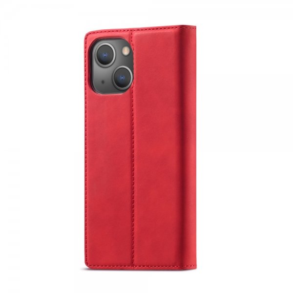 Lc.Imeeke iPhone 14 Plus Etui med Kortlomme flipp Rød