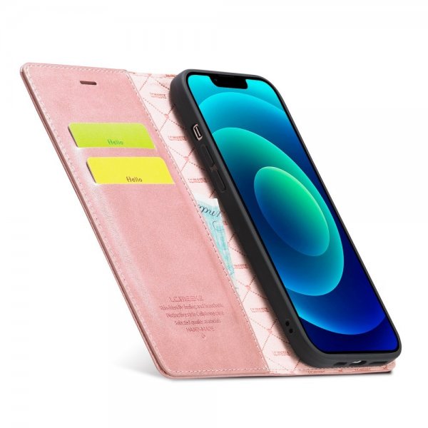 Lc.Imeeke iPhone 14 Plus Etui med Kortlomme flipp Rosegull