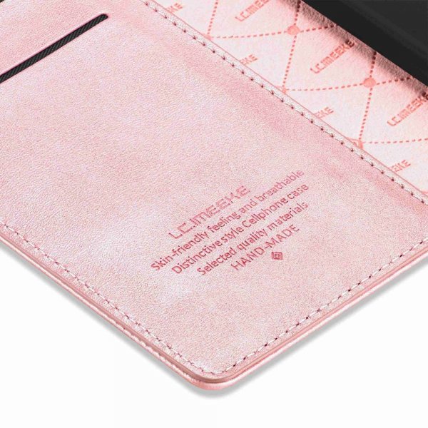 Lc.Imeeke iPhone 14 Plus Etui med Kortlomme flipp Rosegull