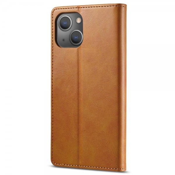 Lc.Imeeke iPhone 14 Plus Etui med Kortlomme stativfunksjon Lysebrun