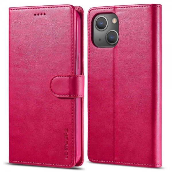Lc.Imeeke iPhone 14 Plus Etui med Kortlomme stativfunksjon Magenta