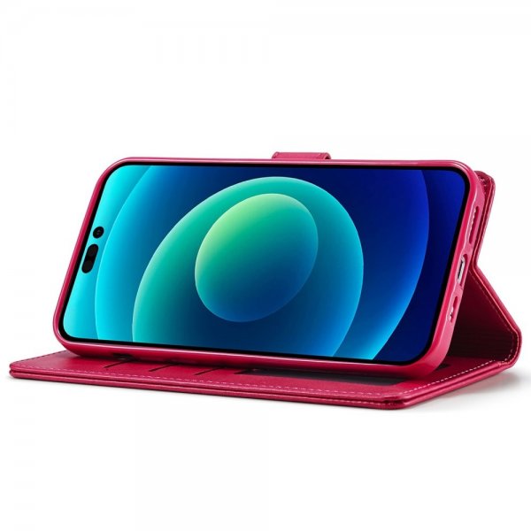 Lc.Imeeke iPhone 14 Plus Etui med Kortlomme stativfunksjon Magenta
