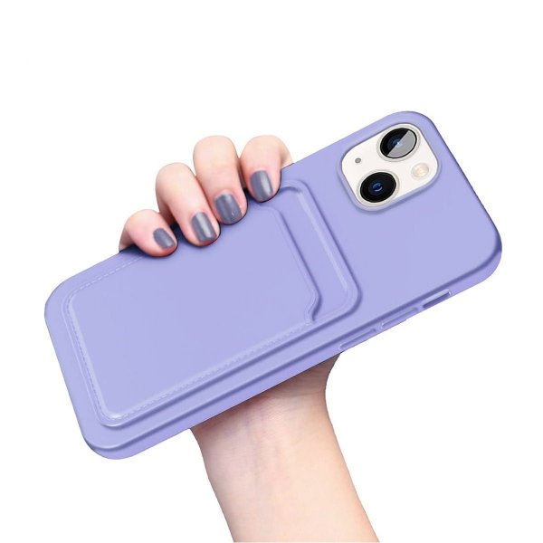 iPhone 14 Plus Deksel Kortholder Lilla