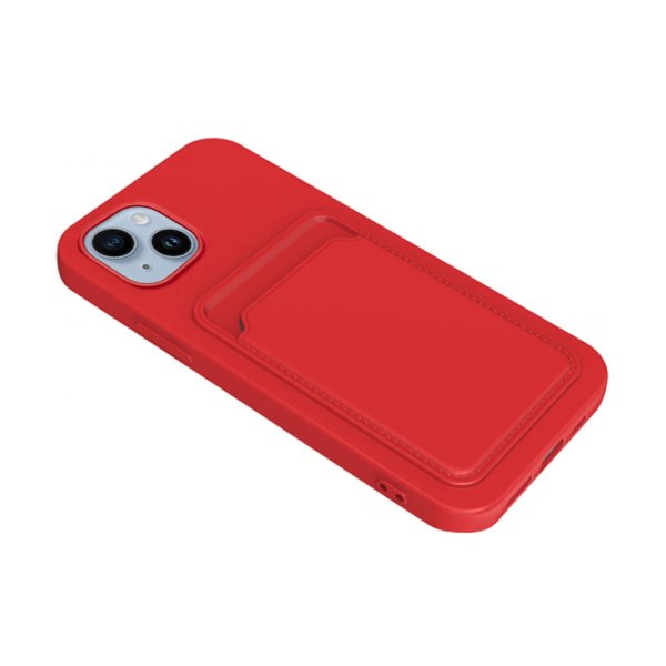 iPhone 14 Plus Deksel Kortholder Rød