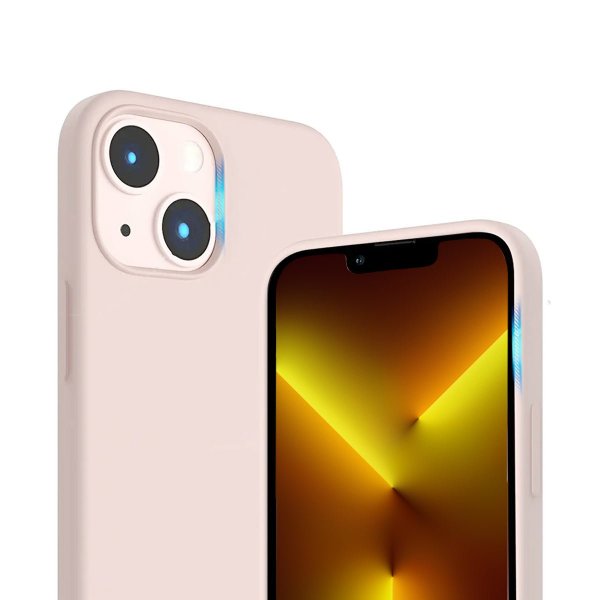 Rvelon iPhone 14 Plus Deksel Silikon MagSafe Sandrosa