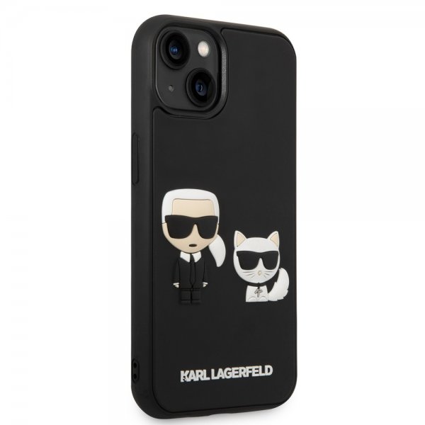 Karl Lagerfeld iPhone 14 Plus Deksel 3D Rubber Karl & Choupette Svart