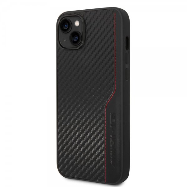 AMG iPhone 14 Plus Deksel Carbon Effect Stamped Logo Svart