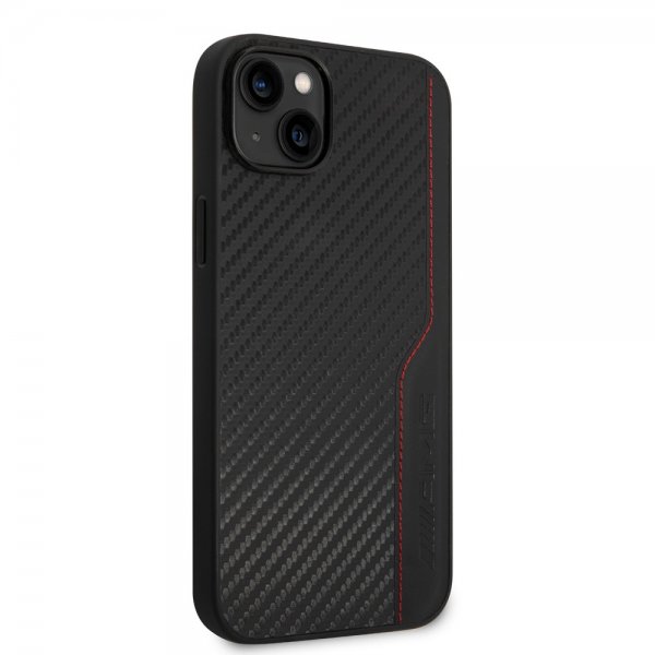 AMG iPhone 14 Plus Deksel Carbon Effect Stamped Logo Svart