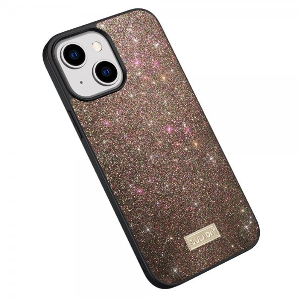 Sulada iPhone 14 Plus Deksel Glitter Rosegull