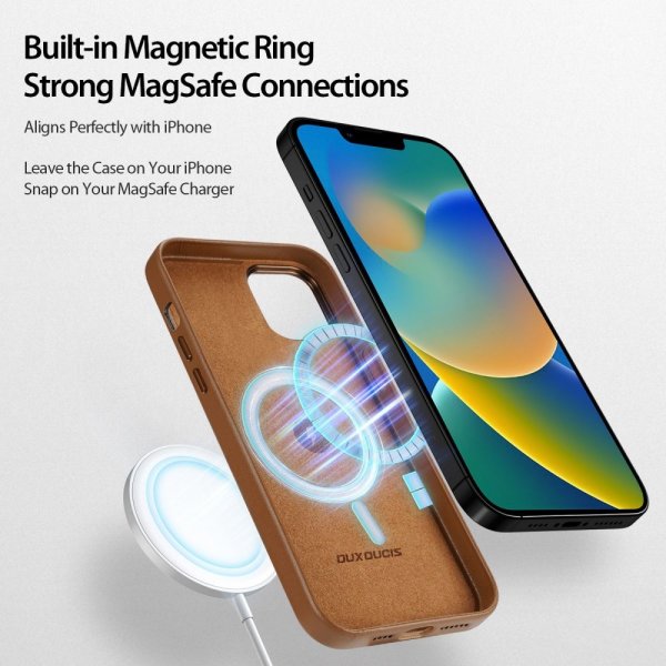 Dux Ducis iPhone 14 Plus Deksel Grit Series MagSafe Brun