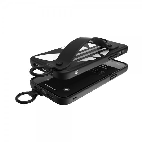 Adidas iPhone 14 Plus Deksel Handstrap Case Svart Hvit
