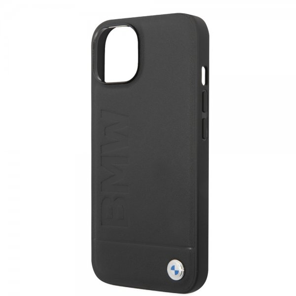 BMW iPhone 14 Plus Deksel Hot Stamp Metal Logo Svart