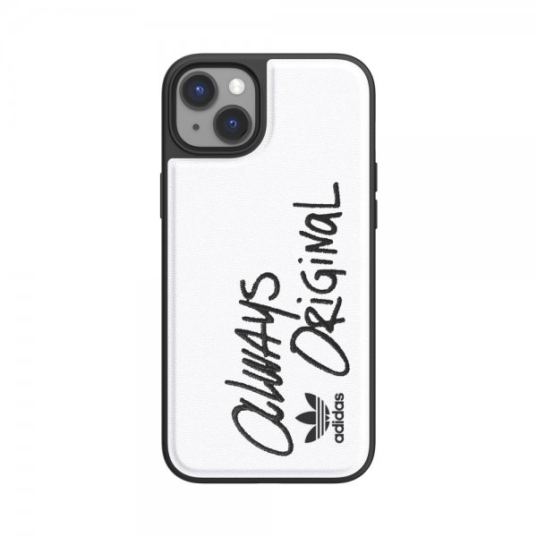 Adidas iPhone 14 Plus Deksel Inlay Embroidery Case Hvit Svart