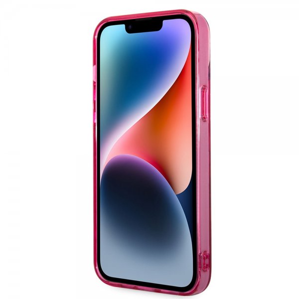 Karl Lagerfeld iPhone 14 Plus Deksel Karl & Choupette Gradient Rosa