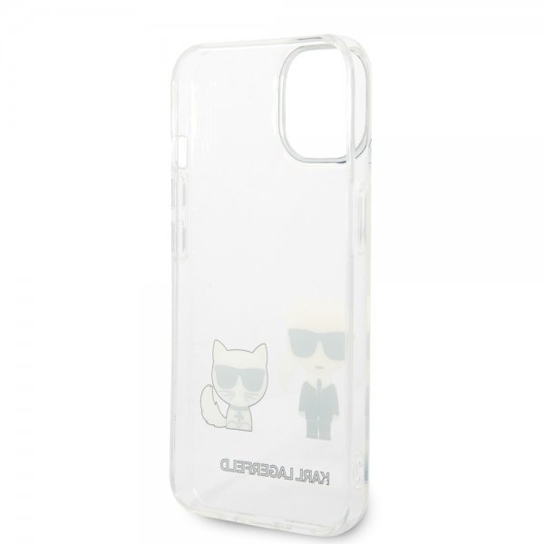 Karl Lagerfeld iPhone 14 Plus Deksel Karl & Choupette Gradient Vit