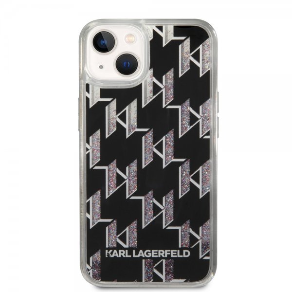 Karl Lagerfeld iPhone 14 Plus Deksel Liquid Glitter Monogram Svart