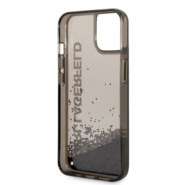 Karl Lagerfeld iPhone 14 Plus Deksel Liquid Glitter Translucent Svart