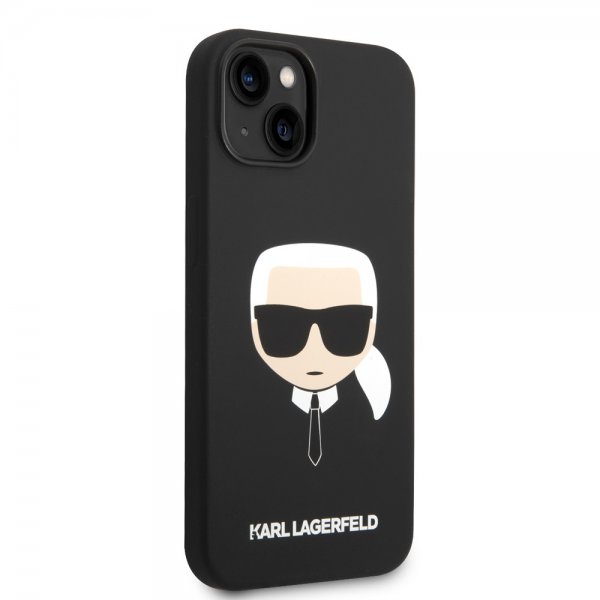 Karl Lagerfeld iPhone 14 Plus Deksel Liquid Silicone Karl MagSafe Svart