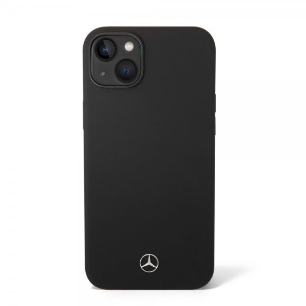 Mercedes Benz iPhone 14 Plus Deksel Liquid Silicone Svart