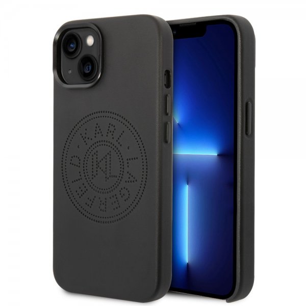 Karl Lagerfeld iPhone 14 Plus Deksel Logo Perforert Svart