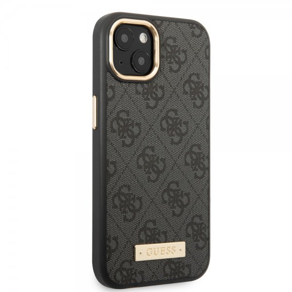 Guess iPhone 14 Plus Deksel Metal Plate Logo MagSafe Svart
