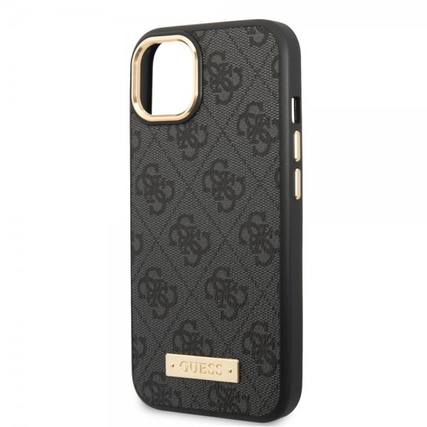 Guess iPhone 14 Plus Deksel Metal Plate Logo MagSafe Svart