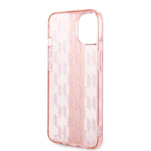 Karl Lagerfeld iPhone 14 Plus Deksel Monogram Vertical Stripe Rosa
