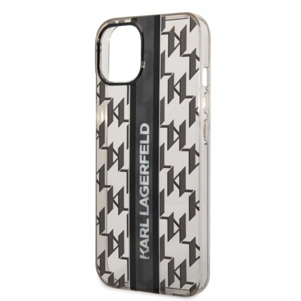 Karl Lagerfeld iPhone 14 Plus Deksel Monogram Vertical Stripe Svart