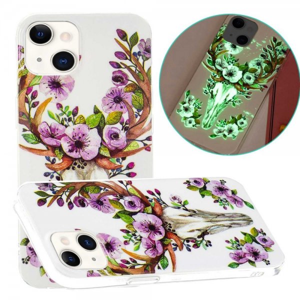 iPhone 14 Plus Deksel Motiv Blomster Og Hjort