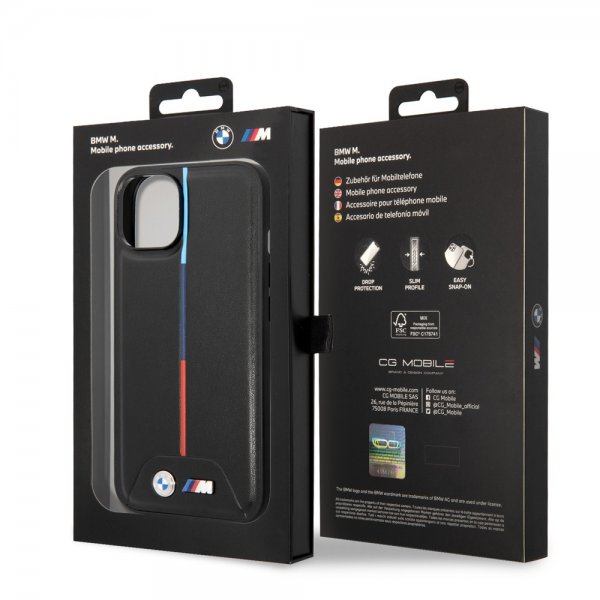BMW iPhone 14 Plus Deksel Tikattu Svart