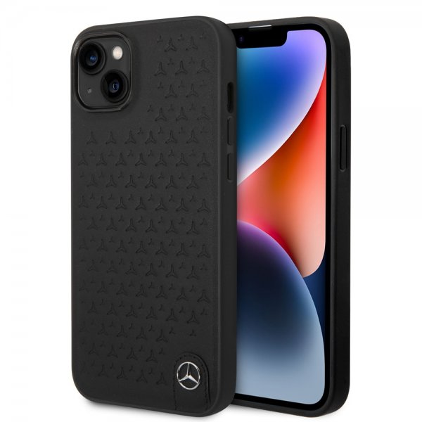 Mercedes Benz iPhone 14 Plus Deksel Star Pattern Svart