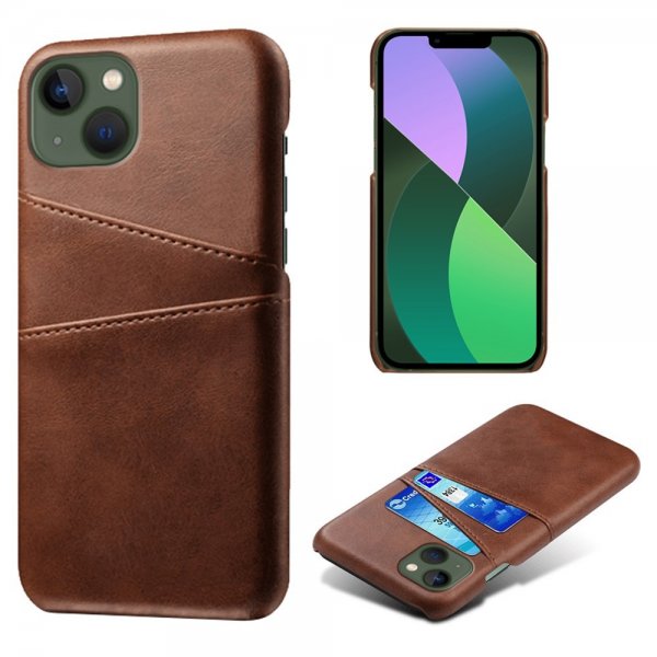 iPhone 14 Plus Deksel To Kortlommer Mørkebrun