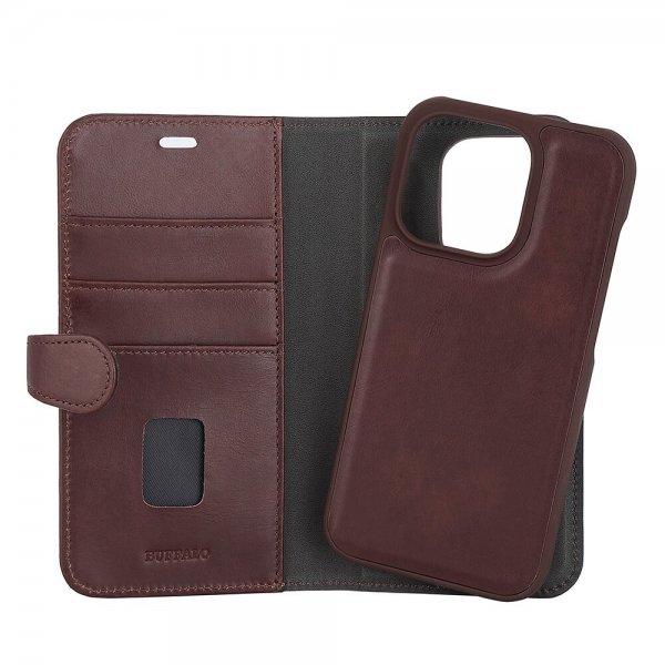 Buffalo iPhone 14 Pro Etui 2-in-1 Detachable Wallet Brun